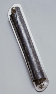 Etched mezuzah